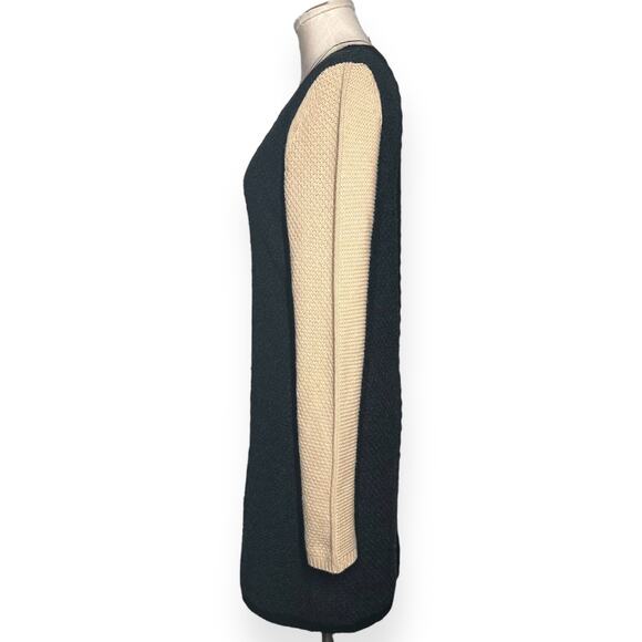 THEORY 100%Wool Jiya Loryelle Sweater Dress Sheath Cable Knit Career Colorblock - Picture 5 of 12